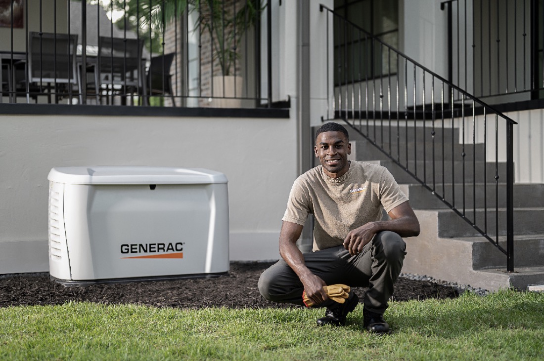 Generac Guardian home standby generator installed beside a home