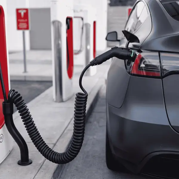 Level 2 EV charger installed in a home garage