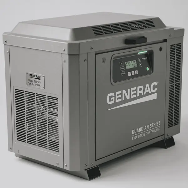 Generac home standby generator installed beside a Gulf Coast home