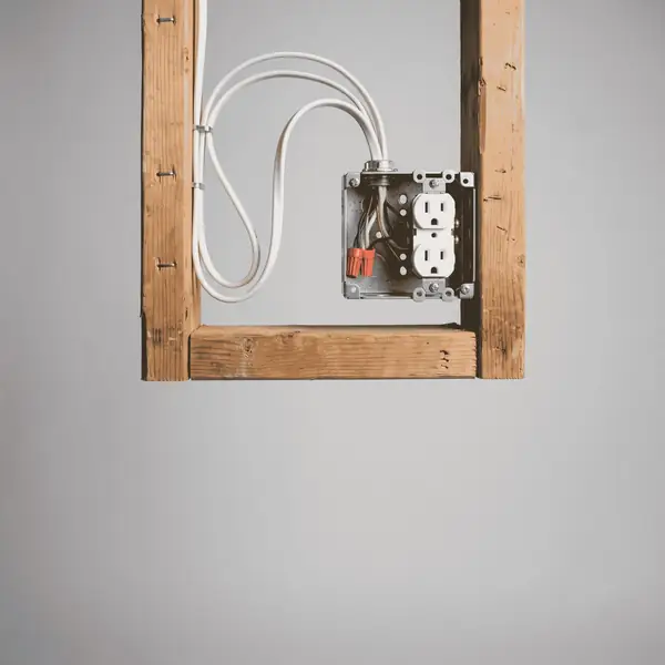 Electrician running new wiring in a home remodel